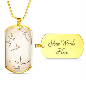Celestial DNA Necklace Stainless Steel or‎ 18k Gold Dog Tag 24" Chain